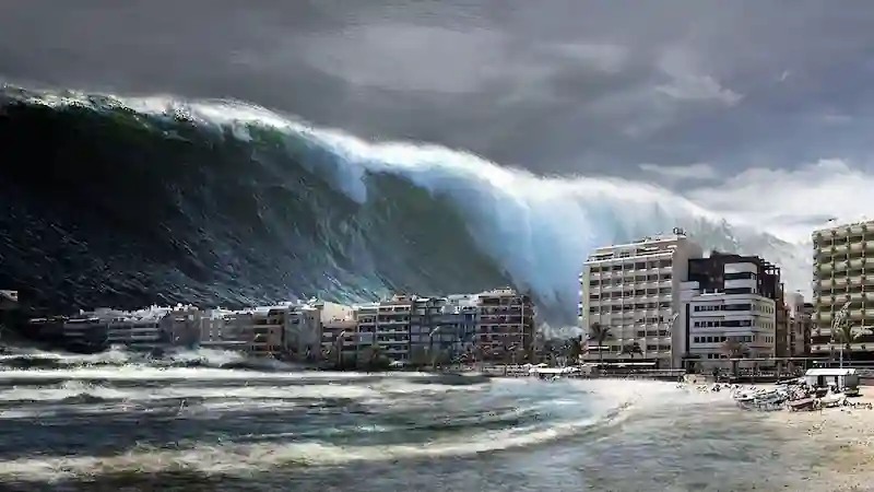 tsunami şehri yutarken